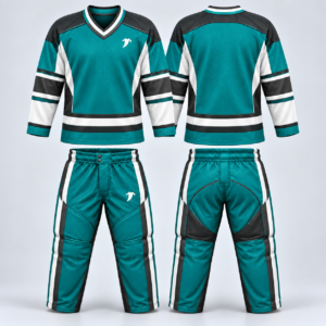 Aqua teal geometric hockey uniform set-5