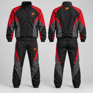 Black-Crimson-Windbreaker-Set