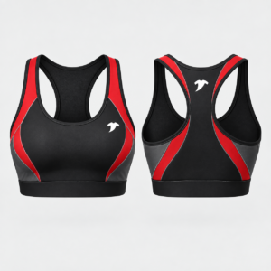 Black-and-crimson-racerback-sports-bra