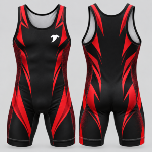 Black-crimson-wrestling-singlet