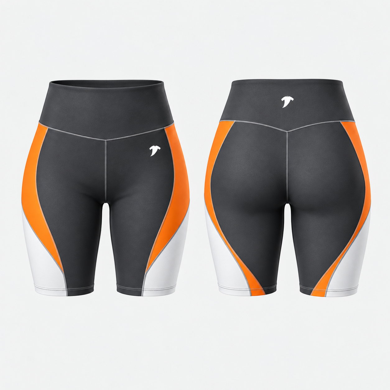 Charcoal-Orange-Yoga-Short