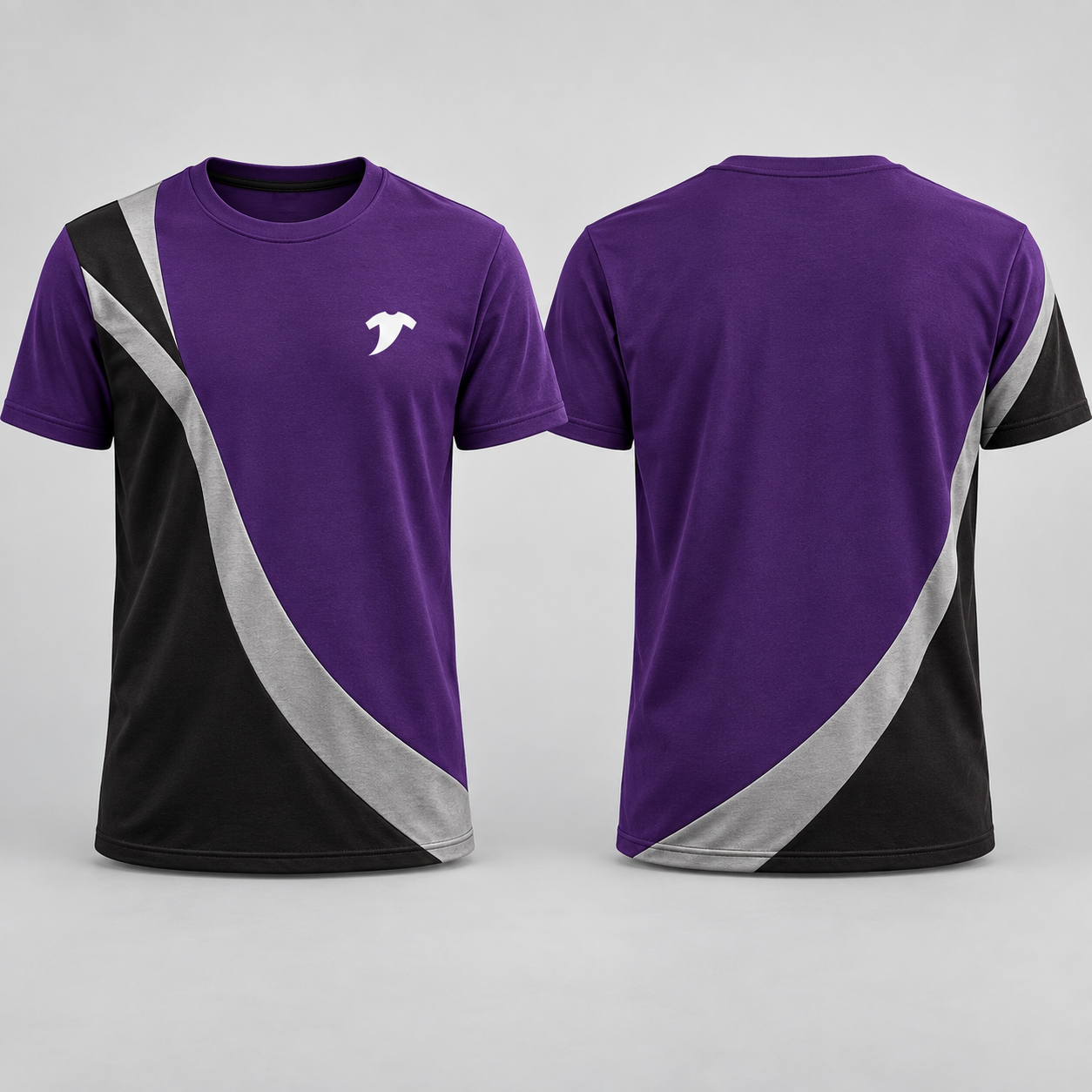 Deep-Purple-Color-Block-T-Shirt