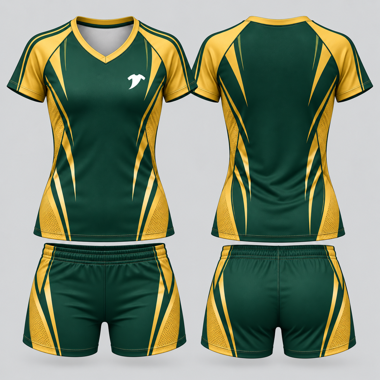 Forest-Green-And-Gold-Volleyball-Uniform