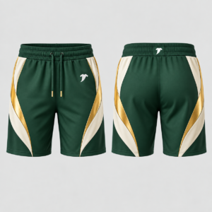 Forest-Green-Asymmetrical-Training-Shorts
