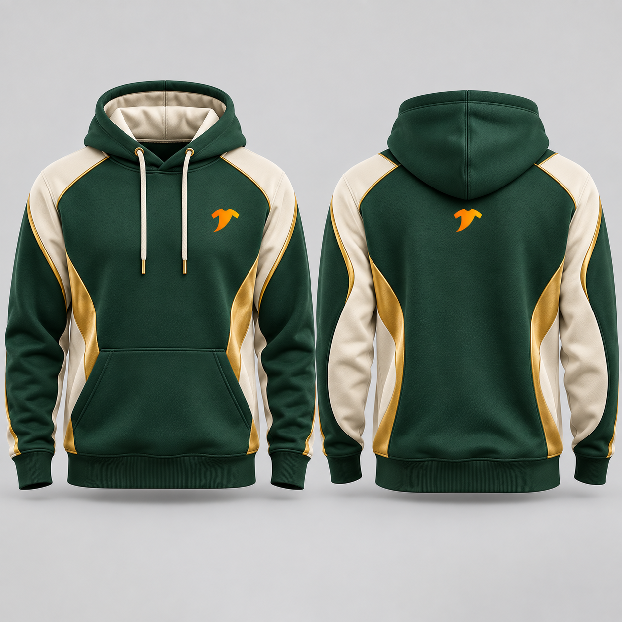 Forest-Green-Color-Blocked-Hoodie