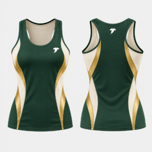 Forest-green-gold-panel-tank top