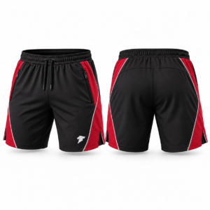 black and red short