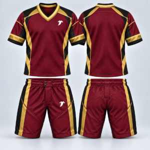 Maroon, Black & Gold Soccer Kit-3