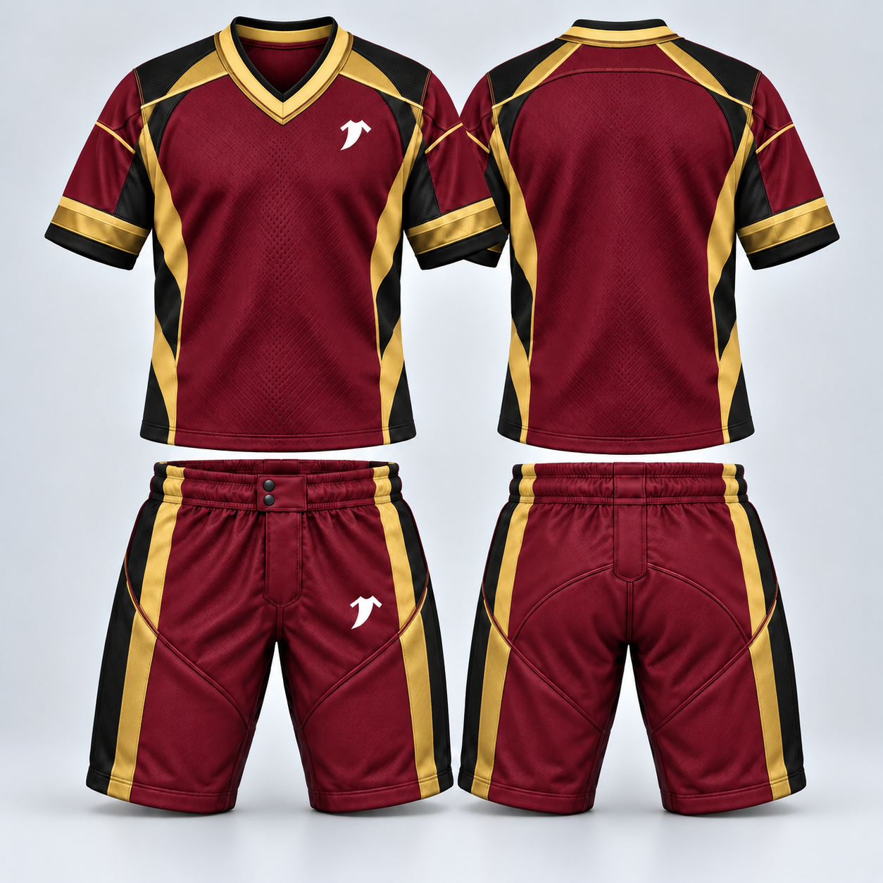 Maroon, Black & Gold Soccer Kit-3