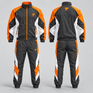 Premium-charcoal-orange-windbreaker-set