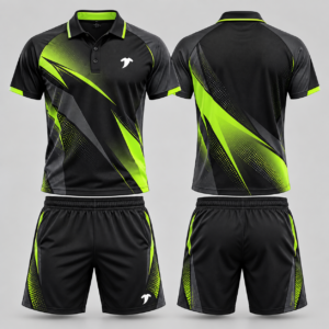 Premium men’s black-lime tennis uniform