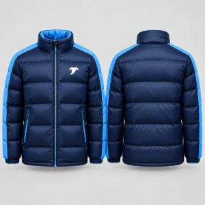 Premium navy puffer jacket, front and back-7 Premium-navy-puffer-jacket