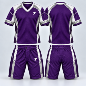 Premium purple and silver soccer kit mockup-5