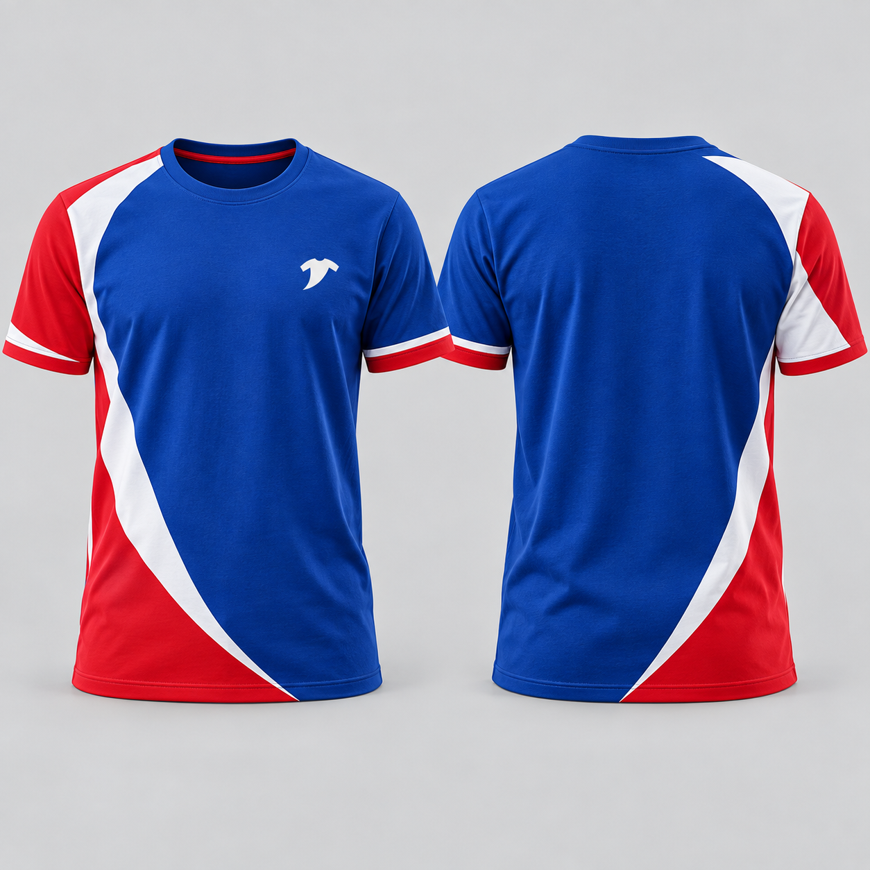 Premium-royal-blue-color-block-T-shirt
