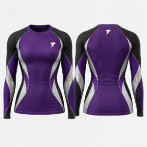 Purple-silver-rash-guard