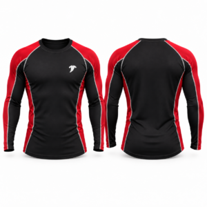 black and red rash guard