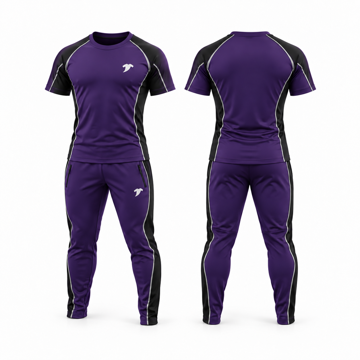 Blue and black sports wear