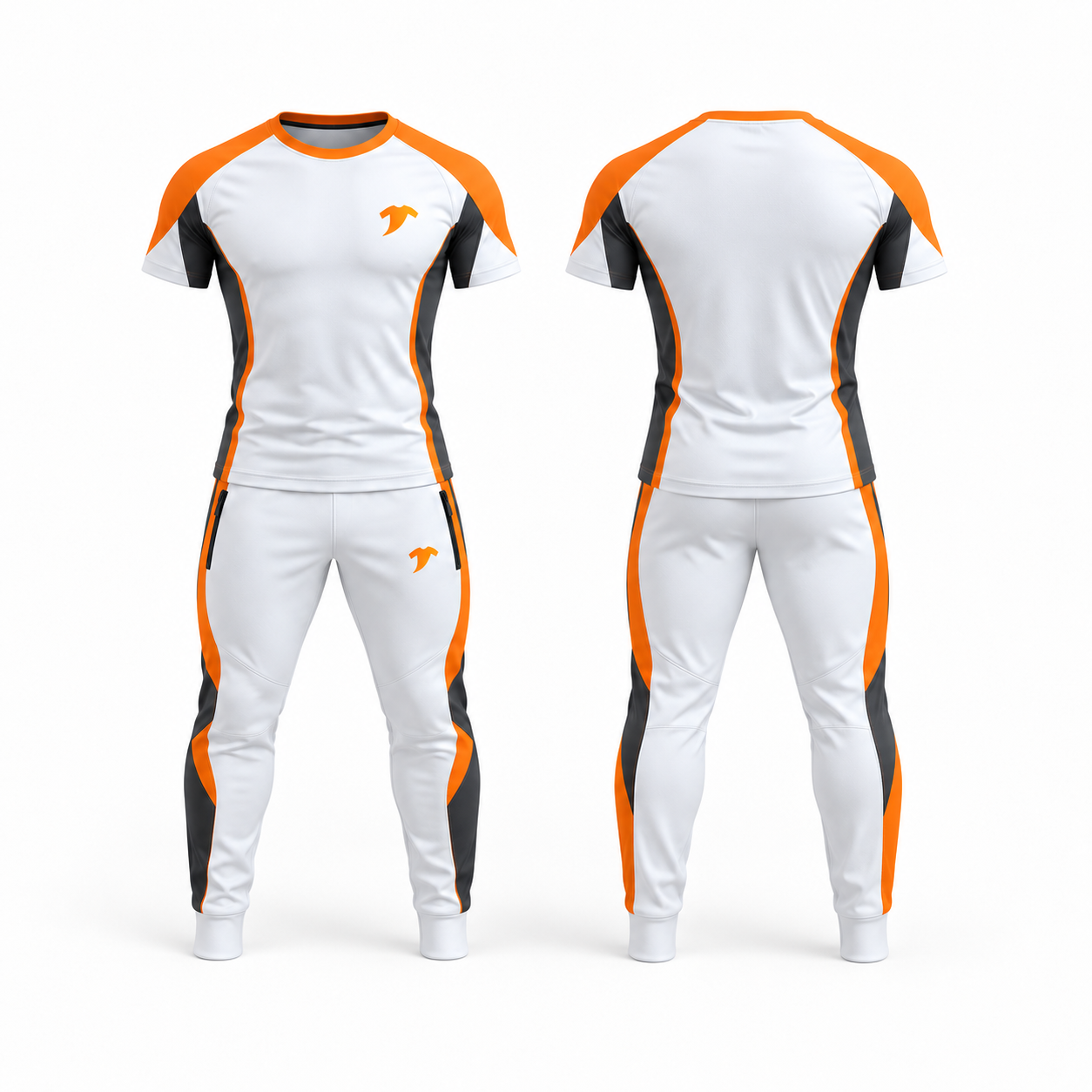White and orange sport wear
