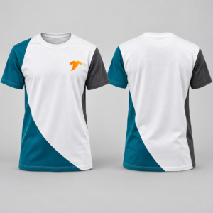 Teal-charcoal-color-block-crew-neck-tee-