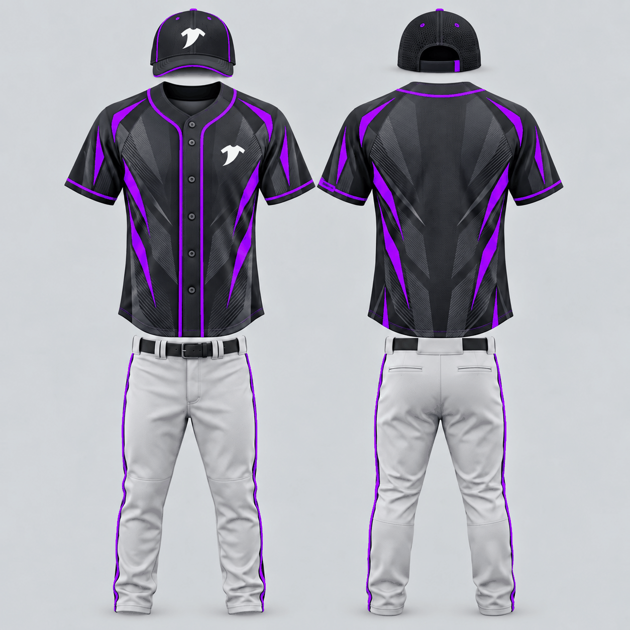 Charcoal neon baseball uniform set - Image 5