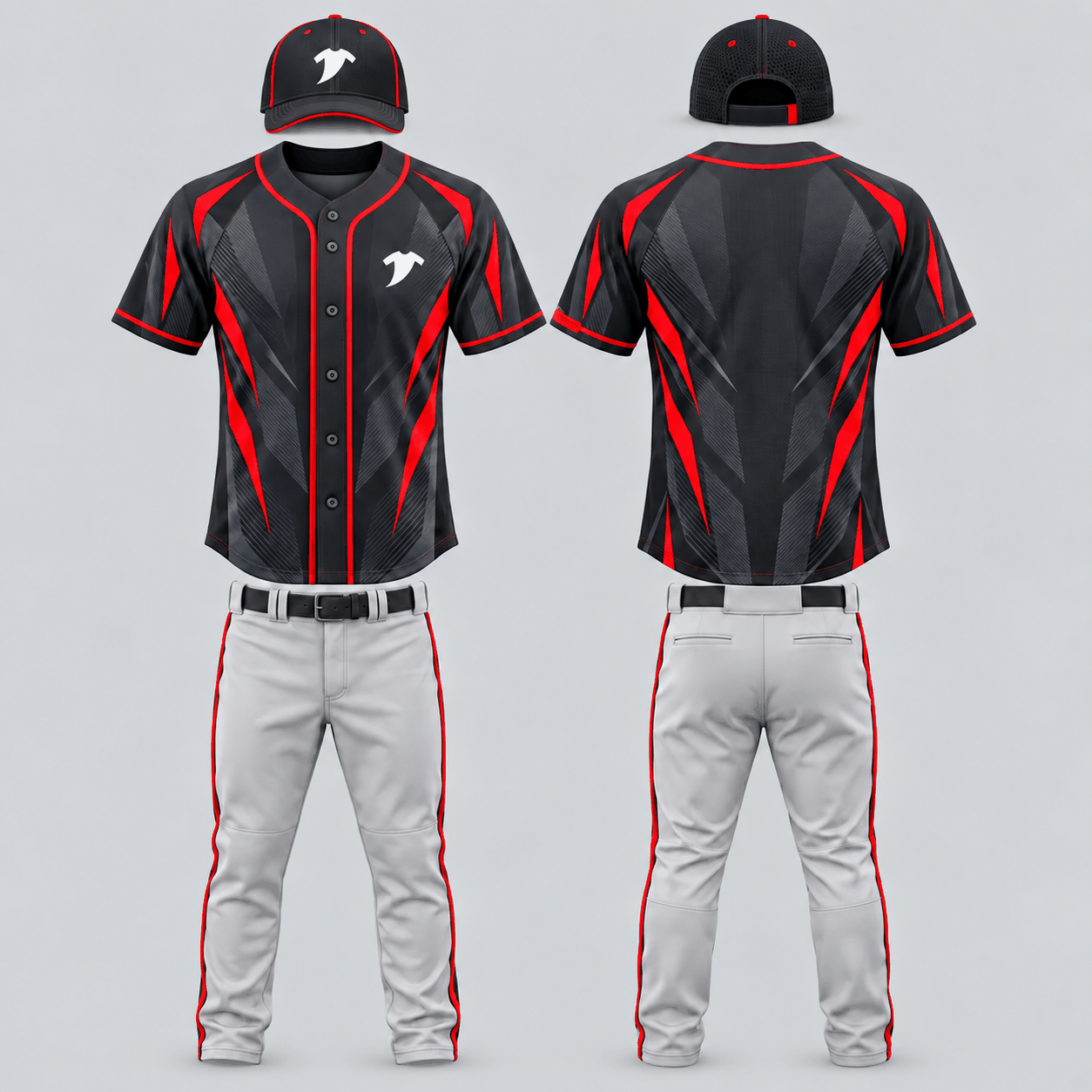 Charcoal neon baseball uniform set - Image 2