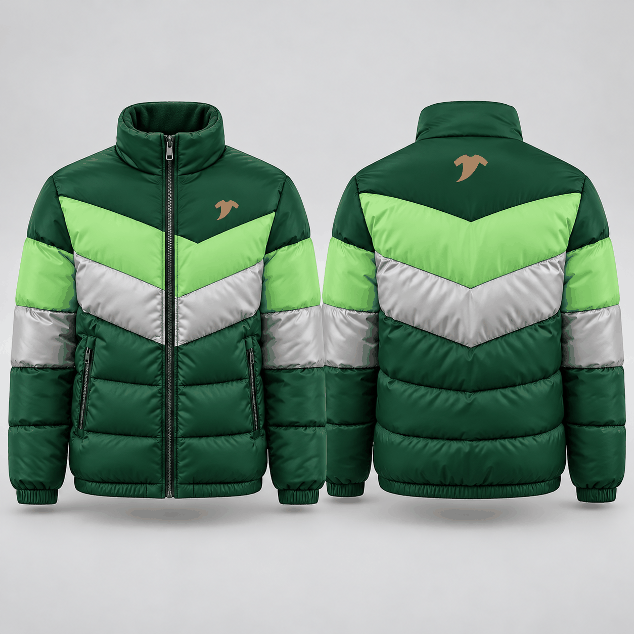 Navy color blocked puffer - Image 4