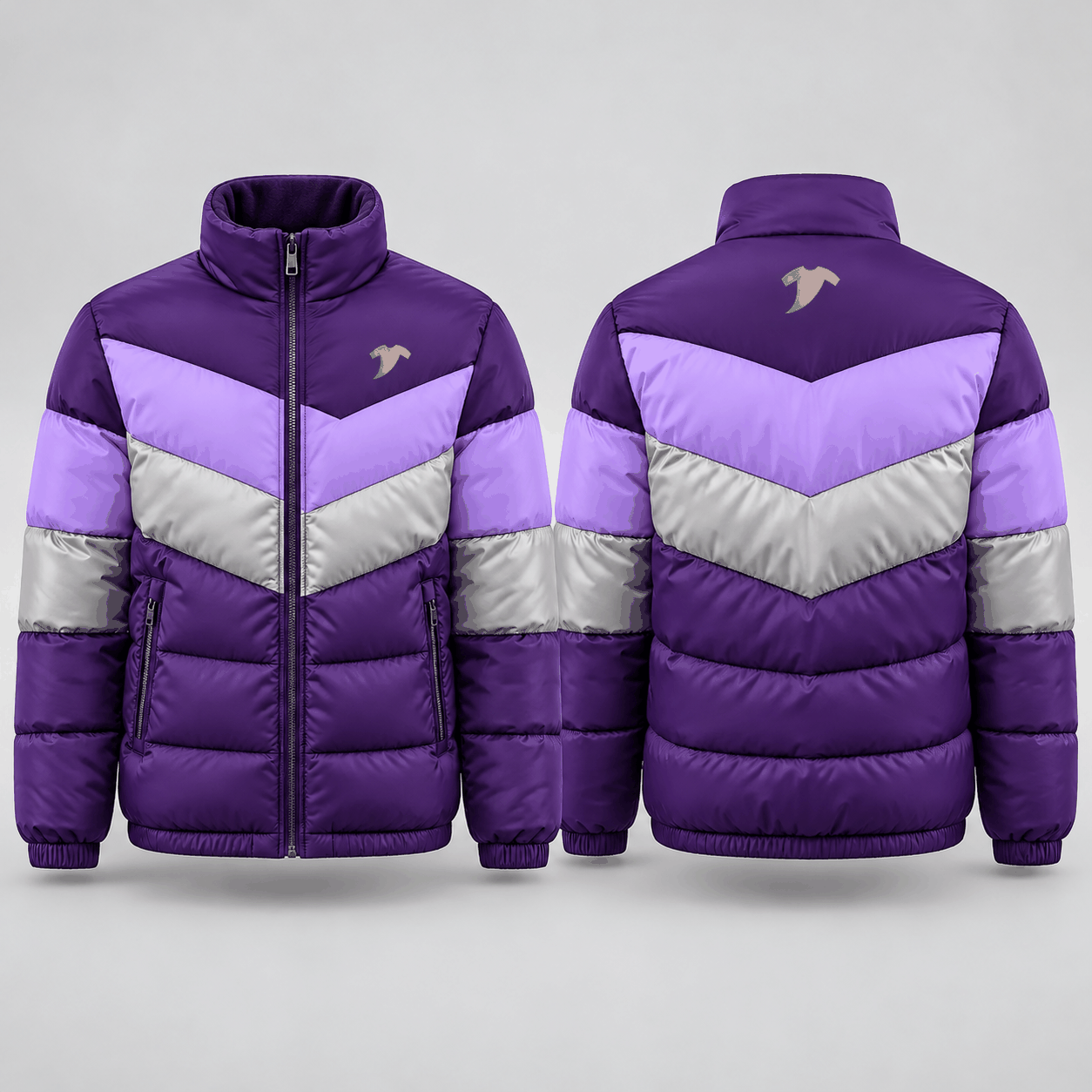 Navy color blocked puffer - Image 2