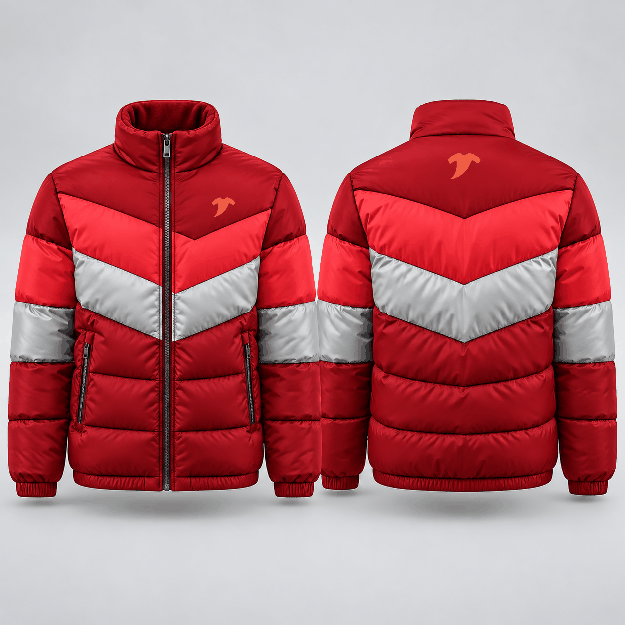 Navy color blocked puffer - Image 5