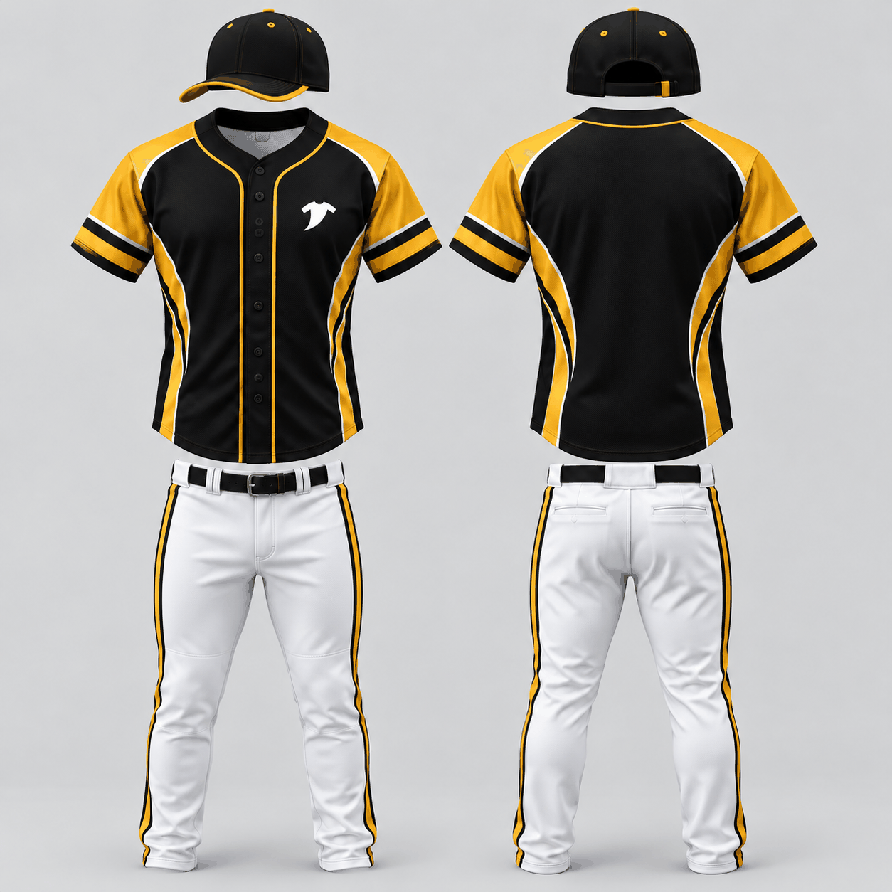 Forest Green Gold Baseball Uniform Set - Image 3